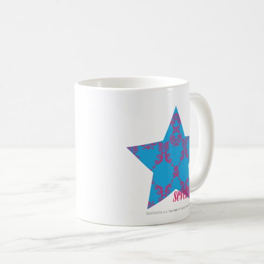 ダマスク織のマゼンタ水2 コーヒーマグカップ (正面右)