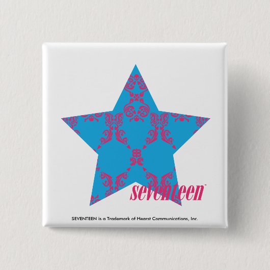 ダマスク織のマゼンタ水2 缶バッジ (正面)