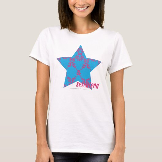 ダマスク織のマゼンタ水2 Tシャツ (正面)