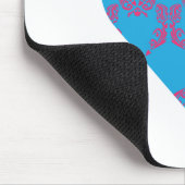 ダマスク織のマゼンタ水3 マウスパッド (コーナー)