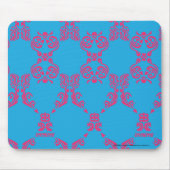 ダマスク織のマゼンタ水 マウスパッド (正面)