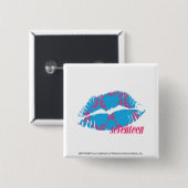 ダマスク織のマゼンタ水 缶バッジ (正面&裏面)