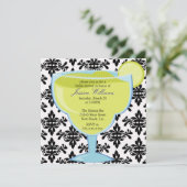 ダマスク織のマルガリータのブライダルシャワー 招待状 (スタンド正面)