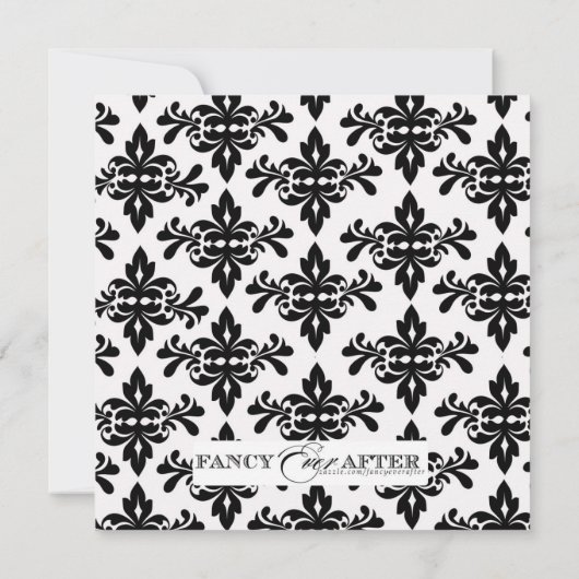 ダマスク織のマルガリータのブライダルシャワー 招待状 (裏面)