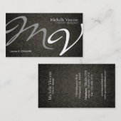 ダマスク織のモノグラムのインテリア・デザインの名刺 名刺 (正面/裏面)