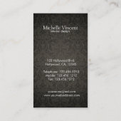 ダマスク織のモノグラムのインテリア・デザインの名刺 名刺 (裏面)