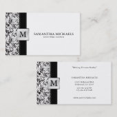 ダマスク織のモノグラムのインテリア・デザインの名刺 名刺 (正面/裏面)