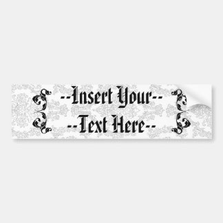 ダマスク織のモノグラムのデザイン バンパーステッカー