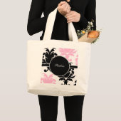 ダマスク織のモノグラムのトートバック ラージトートバッグ (正面(商品))