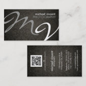 ダマスク織のモノグラムの写真撮影の名刺 名刺 (正面/裏面)
