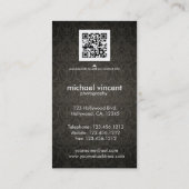 ダマスク織のモノグラムの写真撮影の名刺 名刺 (裏面)