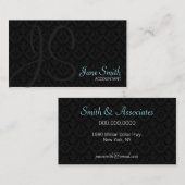 ダマスク織のモノグラムの名刺 名刺 (正面/裏面)