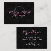 ダマスク織のモノグラム; 黒い灰色 名刺 (正面/裏面)