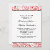 ダマスク織のリハーサルの夕食の招待状 招待状 (裏面)