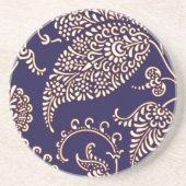 ダマスク織のヴィンテージのペイズリーのガーリーな花のシックなパターン コースター (正面)