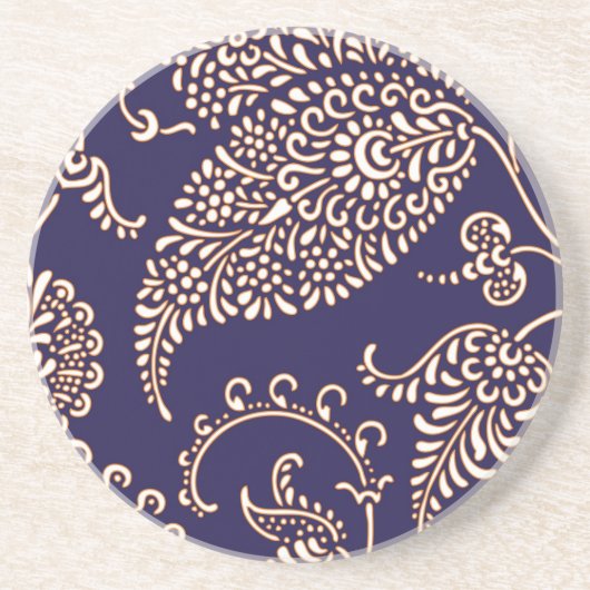ダマスク織のヴィンテージのペイズリーのガーリーな花のシックなパターン コースター (正面)