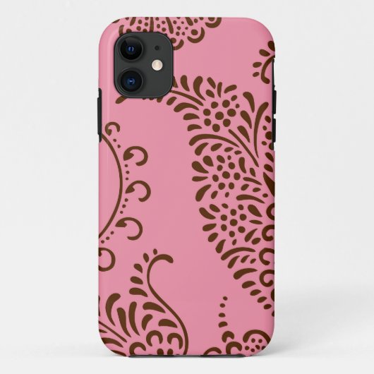 ダマスク織のヴィンテージのペイズリーのガーリーな花のhennaパターン Case-Mate iPhoneケース (裏面)