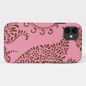 ダマスク織のヴィンテージのペイズリーのガーリーな花のhennaパターン Case-Mate iPhoneケース (裏面(横))