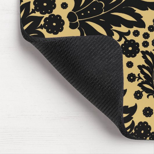 ダマスク織のヴィンテージのペイズリーの壁紙の花柄パターン マウスパッド (コーナー)