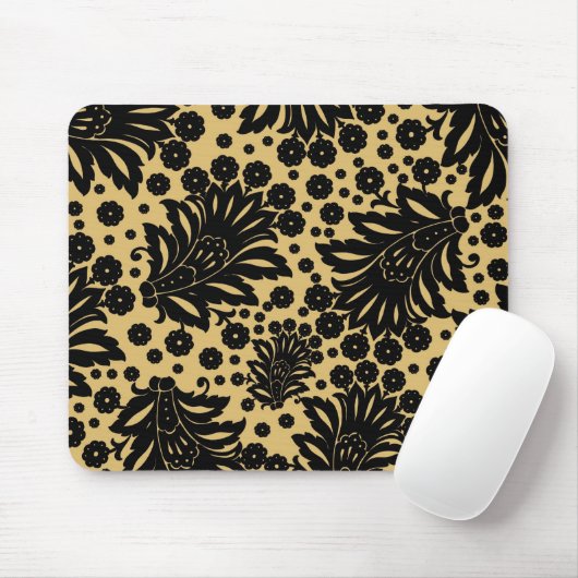 ダマスク織のヴィンテージのペイズリーの壁紙の花柄パターン マウスパッド (マウス)