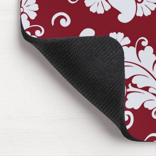 ダマスク織のヴィンテージのペイズリーの壁紙の花柄パターン マウスパッド (コーナー)