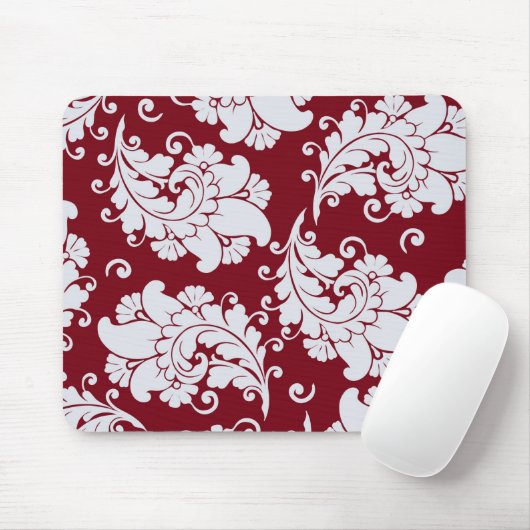 ダマスク織のヴィンテージのペイズリーの壁紙の花柄パターン マウスパッド (マウス)