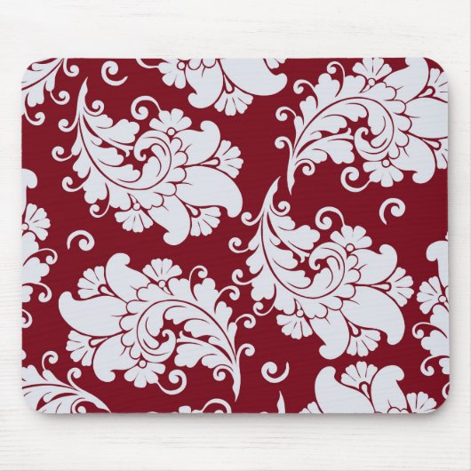 ダマスク織のヴィンテージのペイズリーの壁紙の花柄パターン マウスパッド (正面)