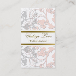 ダマスク織のヴィンテージの花の華麗さのシックなピンクのエレガント 名刺