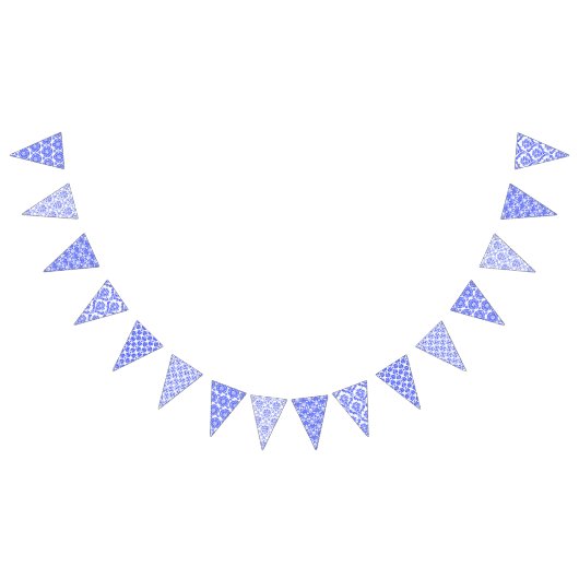 ダマスク織のヴィンテージの青く白い中国趣味のショウガの瓶 バンティングフラッグ (全)