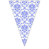 ダマスク織のヴィンテージの青く白い中国趣味のショウガの瓶 バンティングフラッグ (第2の旗)