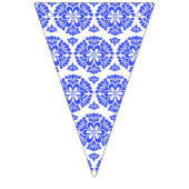 ダマスク織のヴィンテージの青く白い中国趣味のショウガの瓶 バンティングフラッグ (第1の旗)