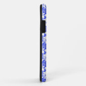 ダマスク織のヴィンテージの青及び白くガーリーな花パターン Case-Mate iPhoneケース (裏面/右)