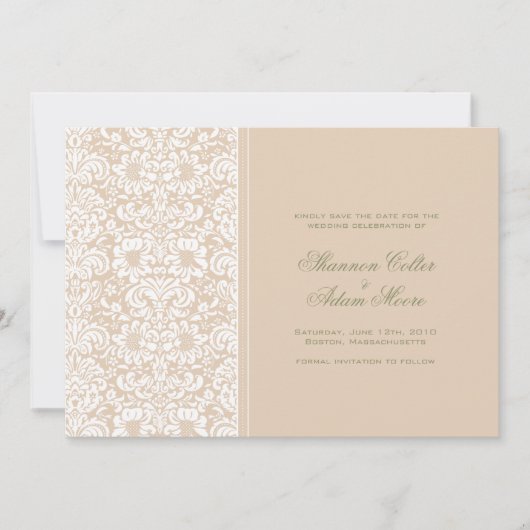 ダマスク織の保存日付 セーブザデート (正面)