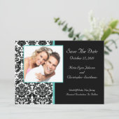 ダマスク織の写真のセーブ・ザ・デート案内 セーブザデート (スタンド正面)