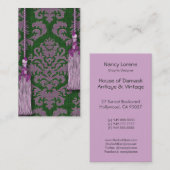 ダマスク織の切口のビロード、ふさ及び葉 名刺 (正面/裏面)