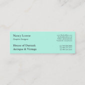 ダマスク織の切口のビロード、エンボスのサテン スキニー名刺 (裏面)