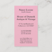 ダマスク織の切口のビロード、エンボスのサテン 名刺 (裏面)