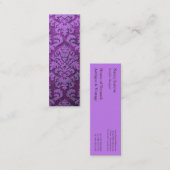 ダマスク織の切口のビロード、エンボスの葉 スキニー名刺 (正面/裏面)