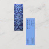 ダマスク織の切口のビロード、エンボスの葉 スキニー名刺 (正面/裏面)