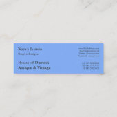 ダマスク織の切口のビロード、エンボスの葉 スキニー名刺 (裏面)