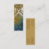 ダマスク織の切口のビロード、サテンの抽象芸術 スキニー名刺 (正面/裏面)