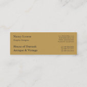 ダマスク織の切口のビロード、サテンの抽象芸術 スキニー名刺 (裏面)