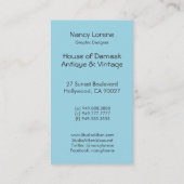 ダマスク織の切口のビロード、二重ダマスク織 名刺 (裏面)