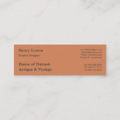 ダマスク織の切口のビロード、円形浮彫り スキニー名刺 (裏面)