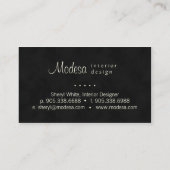 ダマスク織の名刺のインテリア・デザインのクリームの黒2 名刺 (裏面)