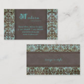 ダマスク織の名刺のインテリア・デザイン6 名刺 (正面/裏面)