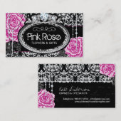 ダマスク織の名刺のヴィンテージのバラ 名刺 (正面/裏面)