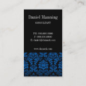 ダマスク織の名刺(青い) 名刺 (裏面)