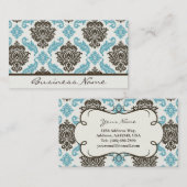 ダマスク織の名刺(青か茶色) 名刺 (正面/裏面)