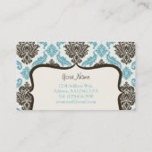 ダマスク織の名刺(青か茶色) 名刺 (裏面)
